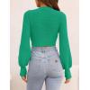 ZESICA Women’s Fall Mock Neck Cropped Sweaters 2026 Long Sleeve Soft Ribbed Knit Pullover Jumper Tops(Green)