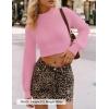 ZESICA Women’s Fall Mock Neck Cropped Sweaters 2026 Long Sleeve Soft Ribbed Knit Pullover Jumper Tops(Hotpink)