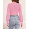 ZESICA Women’s Fall Mock Neck Cropped Sweaters 2026 Long Sleeve Soft Ribbed Knit Pullover Jumper Tops(Hotpink)