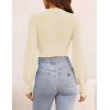 ZESICA Women’s Fall Mock Neck Cropped Sweaters 2026 Long Sleeve Soft Ribbed Knit Pullover Jumper Tops(Ivory)