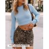 ZESICA Women’s Fall Mock Neck Cropped Sweaters 2026 Long Sleeve Soft Ribbed Knit Pullover Jumper Tops(Lightblue)