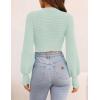 ZESICA Women’s Fall Mock Neck Cropped Sweaters 2026 Long Sleeve Soft Ribbed Knit Pullover Jumper Tops(Lightgreen)