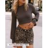 ZESICA Women’s Fall Mock Neck Cropped Sweaters 2026 Long Sleeve Soft Ribbed Knit Pullover Jumper Tops(Nutmeg)