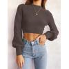ZESICA Women’s Fall Mock Neck Cropped Sweaters 2026 Long Sleeve Soft Ribbed Knit Pullover Jumper Tops(Nutmeg)