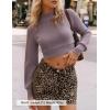 ZESICA Women’s Fall Mock Neck Cropped Sweaters 2026 Long Sleeve Soft Ribbed Knit Pullover Jumper Tops(Purple)