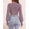 ZESICA Women’s Fall Mock Neck Cropped Sweaters 2026 Long Sleeve Soft Ribbed Knit Pullover Jumper Tops(Purple)