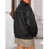 ZESICA Women’s Faux Leather Jacket Oversized Zipper Motorcycle Coats 2026 Spring Fashion Trendy Clothes Outfits(Black)