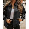 ZESICA Women’s Faux Leather Jacket Oversized Zipper Motorcycle Coats 2026 Spring Fashion Trendy Clothes Outfits(Black)
