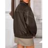 ZESICA Women’s Faux Leather Jacket Oversized Zipper Motorcycle Coats 2026 Spring Fashion Trendy Clothes Outfits(Darkcoffee)