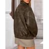 ZESICA Women’s Faux Leather Jacket Oversized Zipper Motorcycle Coats 2026 Spring Fashion Trendy Clothes Outfits(Khaki)