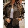 ZESICA Women’s Faux Leather Jacket Oversized Zipper Motorcycle Coats 2026 Spring Fashion Trendy Clothes Outfits(Khaki)