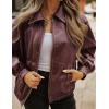 ZESICA Women’s Faux Leather Jacket Oversized Zipper Motorcycle Coats 2026 Spring Fashion Trendy Clothes Outfits(Wine)