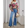 ZESICA Women’s Floral Oversized Sweaters 2026 Fall Crewneck Long Sleeve Casual Chunky Knit Pullover Sweater Tops(Rose Brown)
