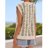 ZESICA Women’s Floral Sleeveless Sweater Vest 2026 Summer Oversized Cap Sleeve V Neck Loose Knit Tank Tops Casual Outfits(Apricot)