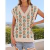 ZESICA Women’s Floral Sleeveless Sweater Vest 2026 Summer Oversized Cap Sleeve V Neck Loose Knit Tank Tops Casual Outfits(Apricot)