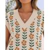 ZESICA Women’s Floral Sleeveless Sweater Vest 2026 Summer Oversized Cap Sleeve V Neck Loose Knit Tank Tops Casual Outfits(Apricot)