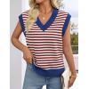ZESICA Women’s Floral Sleeveless Sweater Vest 2026 Summer Oversized Cap Sleeve V Neck Loose Knit Tank Tops Casual Outfits(Blue)