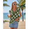 ZESICA Women’s Floral Sleeveless Sweater Vest 2026 Summer Oversized Cap Sleeve V Neck Loose Knit Tank Tops Casual Outfits(Dustygreen)