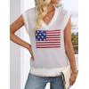 ZESICA Women’s Floral Sleeveless Sweater Vest 2026 Summer Oversized Cap Sleeve V Neck Loose Knit Tank Tops Casual Outfits(Ivory)