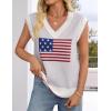 ZESICA Women’s Floral Sleeveless Sweater Vest 2026 Summer Oversized Cap Sleeve V Neck Loose Knit Tank Tops Casual Outfits(Ivory)