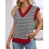 ZESICA Women’s Floral Sleeveless Sweater Vest 2026 Summer Oversized Cap Sleeve V Neck Loose Knit Tank Tops Casual Outfits(Red)
