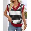 ZESICA Women’s Floral Sleeveless Sweater Vest 2026 Summer Oversized Cap Sleeve V Neck Loose Knit Tank Tops Casual Outfits(Red)
