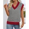 ZESICA Women’s Floral Sleeveless Sweater Vest 2026 Summer Oversized Cap Sleeve V Neck Loose Knit Tank Tops Casual Outfits(Red)