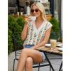 ZESICA Women’s Floral Sleeveless Sweater Vest 2026 Summer Oversized Cap Sleeve V Neck Loose Knit Tank Tops Casual Outfits(White)