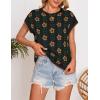 ZESICA Womens Floral Sweater Vest Summer Short Sleeve Crew Neck Cute Loose Knit Tops 2026 Trendy Clothes Outfits(Black)