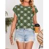 ZESICA Womens Floral Sweater Vest Summer Short Sleeve Crew Neck Cute Loose Knit Tops 2026 Trendy Clothes Outfits(Dustygreen)