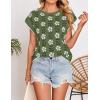 ZESICA Womens Floral Sweater Vest Summer Short Sleeve Crew Neck Cute Loose Knit Tops 2026 Trendy Clothes Outfits(Dustygreen)