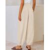 ZESICA Women’s High Waisted Wide Leg Palazzo Pants 2026 Summer Lounge Pant Beach Travel Vacation Trousers Outfits(Apricot)