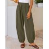 ZESICA Women’s High Waisted Wide Leg Palazzo Pants 2026 Summer Lounge Pant Beach Travel Vacation Trousers Outfits(Armygreen)