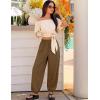 ZESICA Women’s High Waisted Wide Leg Palazzo Pants 2026 Summer Lounge Pant Beach Travel Vacation Trousers Outfits(Brown)