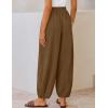 ZESICA Women’s High Waisted Wide Leg Palazzo Pants 2026 Summer Lounge Pant Beach Travel Vacation Trousers Outfits(Brown)
