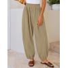 ZESICA Women’s High Waisted Wide Leg Palazzo Pants 2026 Summer Lounge Pant Beach Travel Vacation Trousers Outfits(Khaki)