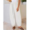 ZESICA Women’s High Waisted Wide Leg Palazzo Pants 2026 Summer Lounge Pant Beach Travel Vacation Trousers Outfits(White)