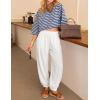 ZESICA Women’s High Waisted Wide Leg Palazzo Pants 2026 Summer Lounge Pant Beach Travel Vacation Trousers Outfits(White)
