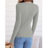ZESICA Women’s Long Sleeve Crewneck Shirts 2026 Spring Ribbed Knit Sweater Slim Fitted Casual Basic Tee Tops(Grey)