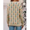 ZESICA Women’s Long Sleeve Crewneck Sweater 2026 Fall Printed Cute Oversized Knitted Pullover Tops Trendy Clothes(Apricot)