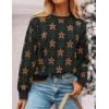 ZESICA Women’s Long Sleeve Crewneck Sweater 2026 Fall Printed Cute Oversized Knitted Pullover Tops Trendy Clothes(Black)