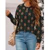 ZESICA Women’s Long Sleeve Crewneck Sweater 2026 Fall Printed Cute Oversized Knitted Pullover Tops Trendy Clothes(Black)