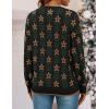 ZESICA Women’s Long Sleeve Crewneck Sweater 2026 Fall Printed Cute Oversized Knitted Pullover Tops Trendy Clothes(Black)