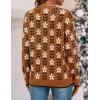 ZESICA Women’s Long Sleeve Crewneck Sweater 2026 Fall Printed Cute Oversized Knitted Pullover Tops Trendy Clothes(Caramel)