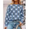 ZESICA Women’s Long Sleeve Crewneck Sweater 2026 Fall Printed Cute Oversized Knitted Pullover Tops Trendy Clothes(Dusty Blue)