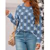 ZESICA Women’s Long Sleeve Crewneck Sweater 2026 Fall Printed Cute Oversized Knitted Pullover Tops Trendy Clothes(Dusty Blue)