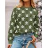 ZESICA Women’s Long Sleeve Crewneck Sweater 2026 Fall Printed Cute Oversized Knitted Pullover Tops Trendy Clothes(Dusty Green)