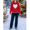 ZESICA Women’s Long Sleeve Crewneck Sweater 2026 Fall Printed Cute Oversized Knitted Pullover Tops Trendy Clothes(Fire Red)