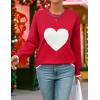 ZESICA Women’s Long Sleeve Crewneck Sweater 2026 Fall Printed Cute Oversized Knitted Pullover Tops Trendy Clothes(Fire Red)