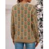 ZESICA Women’s Long Sleeve Crewneck Sweater 2026 Fall Printed Cute Oversized Knitted Pullover Tops Trendy Clothes(Khaki)